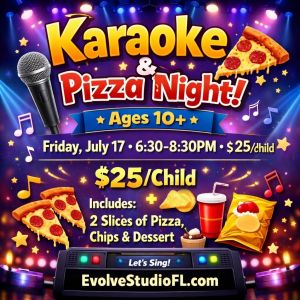 Karaoke + Pizza Night Flyer