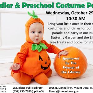 10/29 Toddler and Preschool Costume Party at WT Bland Library