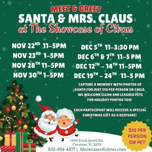 11/22-12/24 Pictures with Santa at Showcase of Citrus