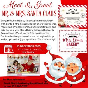 12/13 Meet & Greet with Santa and Mrs. Claus at The Littlest Baking Shop