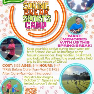 City of Mount Dora Spring Break Sports Camp