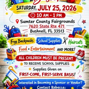 07/25 Back to School Bash at Sumter County Fairgrounds