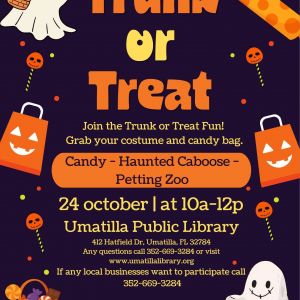 10/24 Trunk or Treat at Umatilla Library