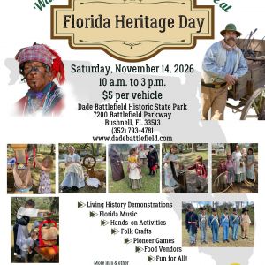11/14 Florida Heritage Day at Dade Battlefield Historic State Park