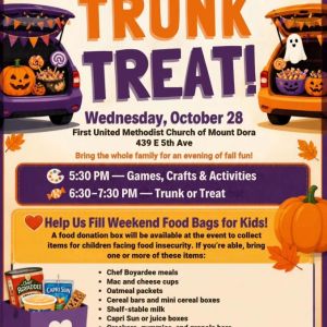 10/28 Trunk or Treat at First United Methodist Mount Dora