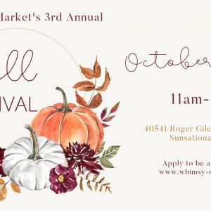10/14 Whimsy Market Fall Festival at Sunsational Farms