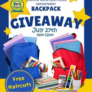 07/27 Town of Astatula Backpack Giveaway