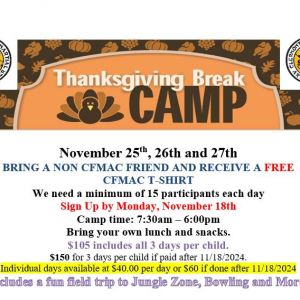 Clermont Family Martial Arts Center Thanksgiving Break Camp