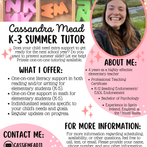 Summer Tutoring K-3